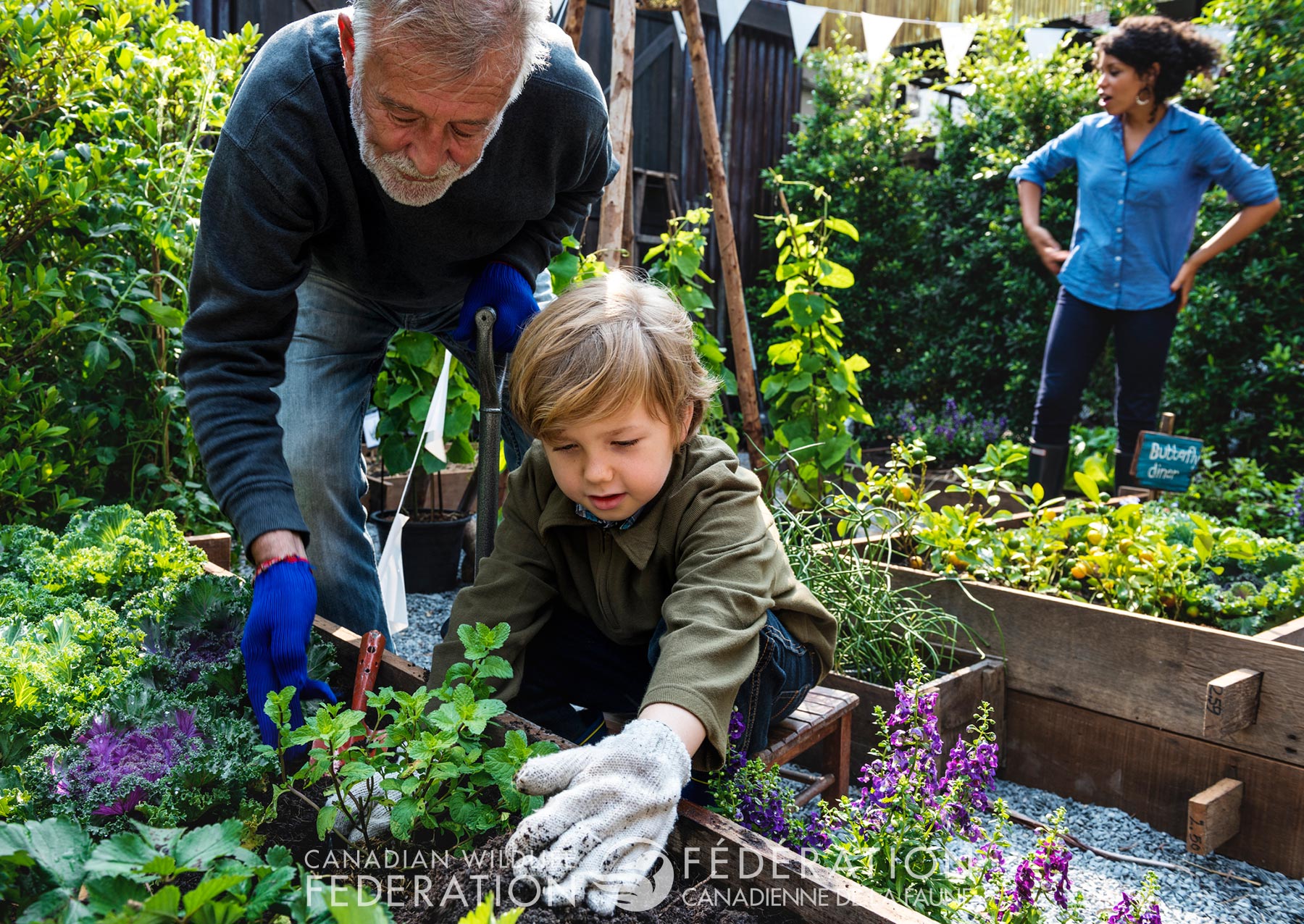 Parent and child gardening